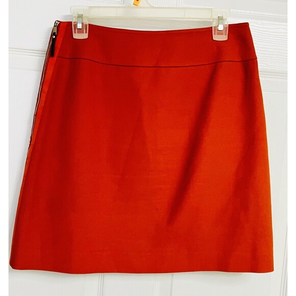 Ann Taylor Womens Size 4 Lined Pencil Skirt Textured Knit Orange - Picture 2 of 10